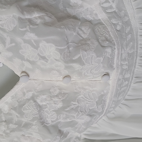 Torrid NWT Fairycore Romantic white chiffon sleeveless babydoll top size large - Picture 5 of 8